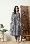 Black Printed Gher Suit Set