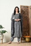 Floral Printed Kurta & Trousers With Dupatta