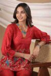 Printed Pure Cotton Red Co-Ords Set