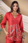 Printed Pure Cotton Red Co-Ords Set