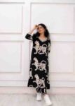 Plus Black Print Asymmetrical Kurta Set