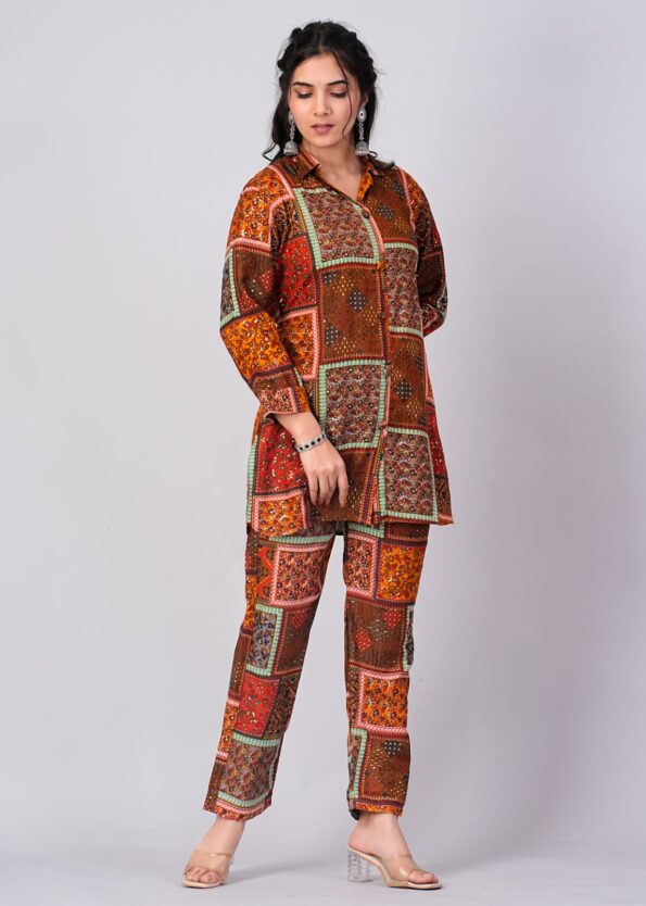 Multi Box Brown Co-ord Set