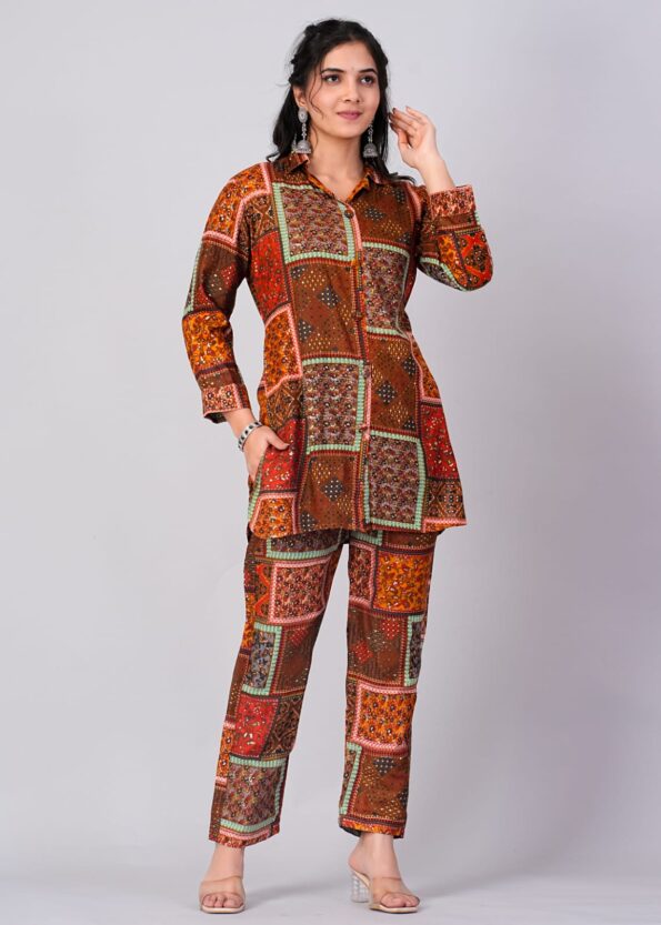 Multi Box Brown Co-ord Set