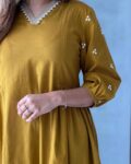 Mustard Yellow Plain Kurta Plazzo
