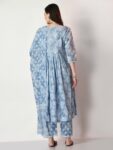 Sky Blue Rose Flower Suit Set