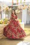 Surajmukhi Red Mohini Gher Suit Set