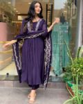 Classic Blue Embroidery Mohini  Suit Set