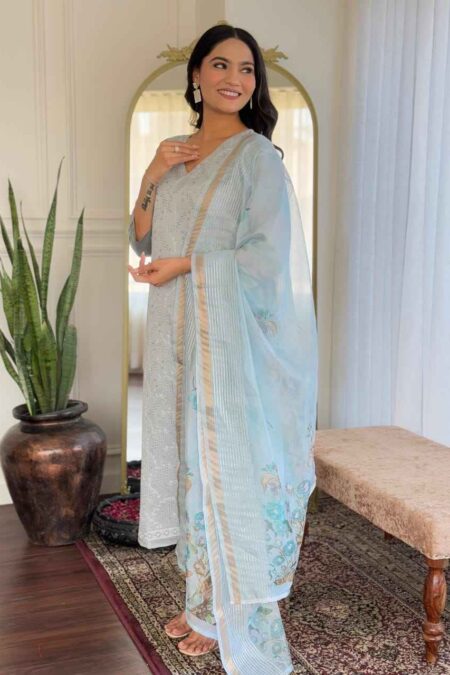 Blue Roman Kurta Set