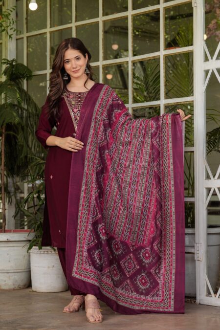 Maroon Modal silk