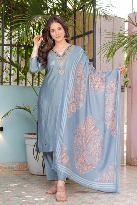 Blue Modal Silk