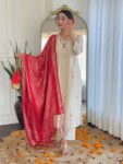 Cream Embroidered Kurta Set