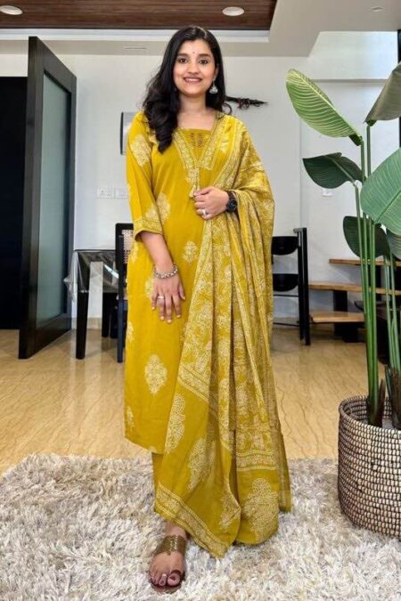 Mustard Yellow Kurta Set