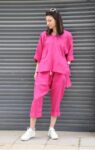 Pink Fuchsia Linen Pant Wide Pant & Shirt Tunic