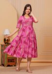 Pink Gher Printed Frock