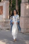 Off-White Embroidered Suit Set