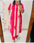 Pink Cotton Kurti With Pant