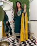 Neckline With Heavy Daman And Embroidered Dupatta