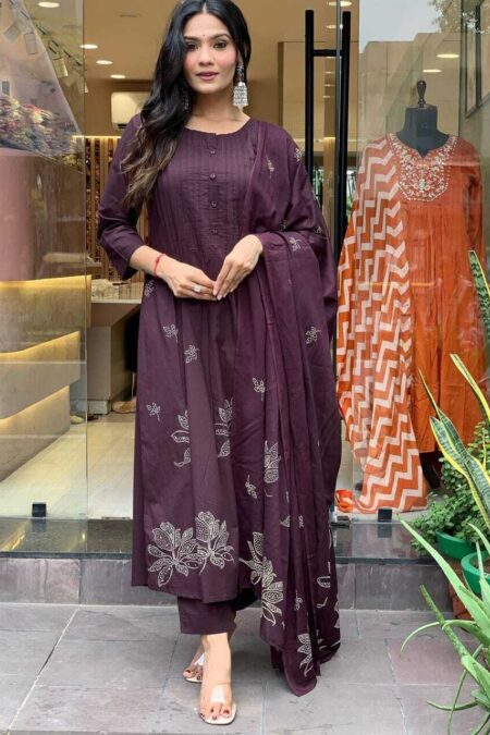 Semi Cotton Kurta Set
