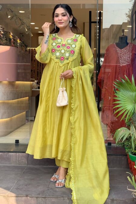 Parrot Florish Dress Taj Cotton