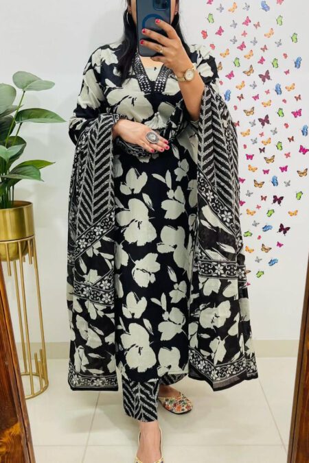 Trendy Black Cotton Dress