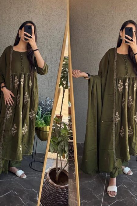 Greenish Cotton Dress