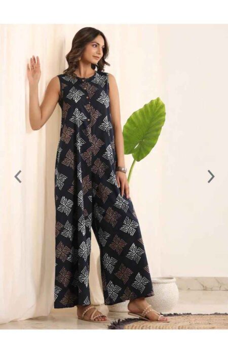 Block print Rayon Jam Suit