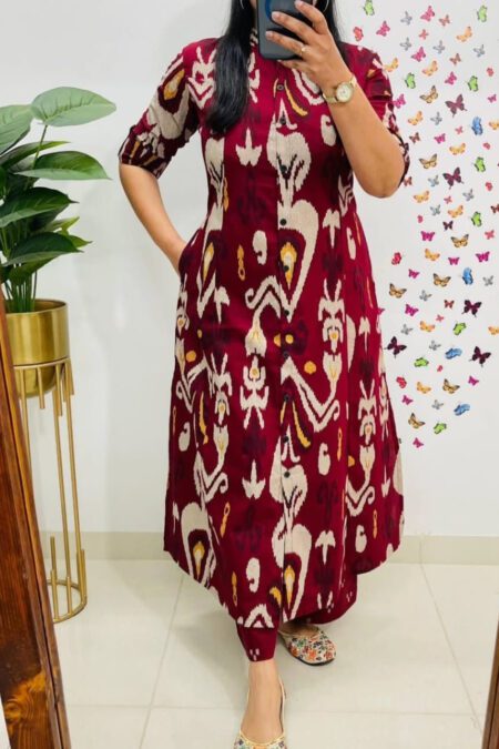 Jaipur Print Aline Red Mul Cotton
