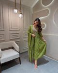 Neck Heavy Embroidered  Cotton Anakali Kurti
