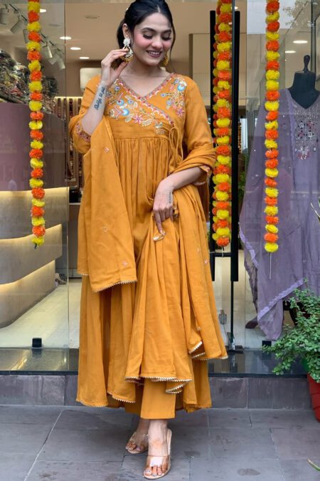 Beautiful Anarkali Embroidery Suit Set
