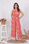 Red Printed  Flowers & Elegant Co-ord Set