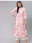 Flower Print Shirt Patten Kurta Pant