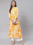 Flower Print Shirt Patten Kurta Pant