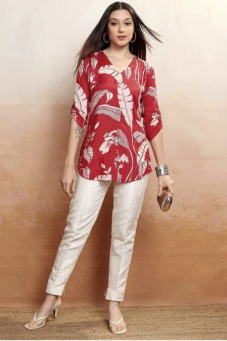 Elegant Leaves Patten Top Only