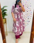 Zigzag With Flower Print Shirt Patten Cotton Kurta