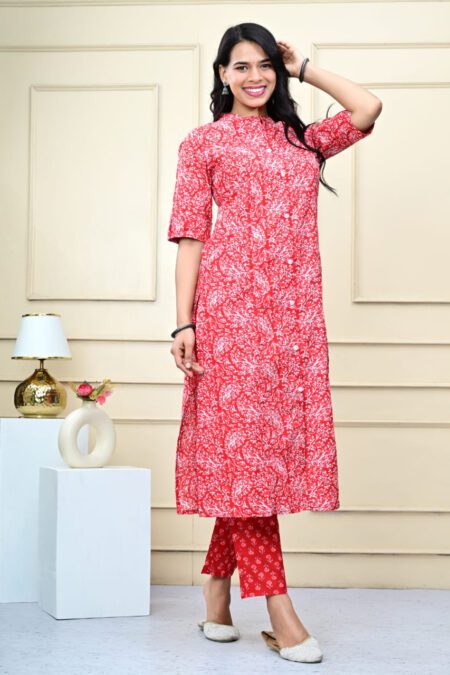 Flowers Print Shirt Patten Kurta Pant