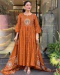Embroidery Work Trending Anarkali Mul Cotton Pant