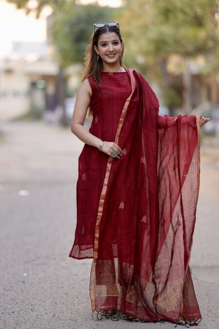Red  Cotton Kurta Pant
