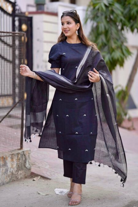 Black Cotton Kurta Pant