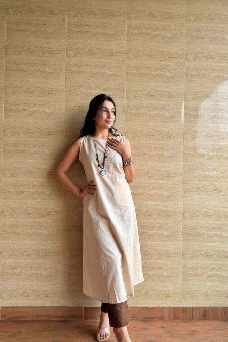 Off White Cotton Kurta Pant
