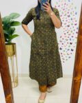 Flower Print Shirt Patten Cotton Kurta Pant
