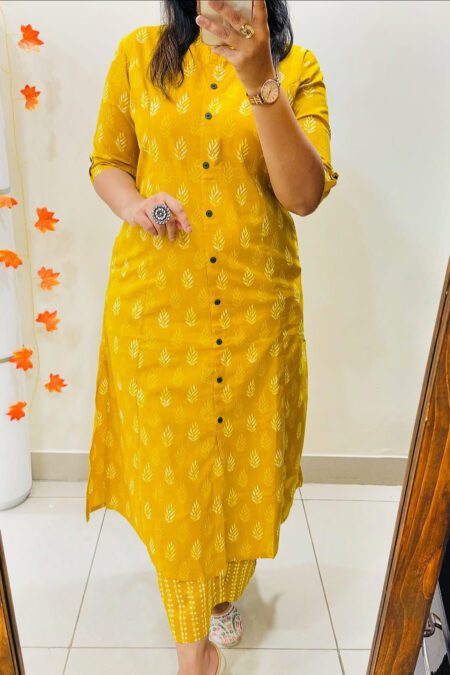 Flower Print Shirt Patten Cotton Kurta Pant