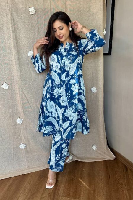 Trending leaves Printed Cotton Kurta Pant