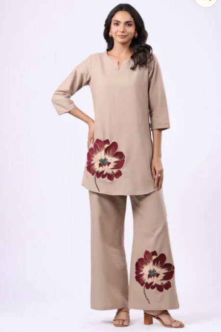 Flower Painting Trending  Cotton Co-ord Set