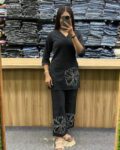 Pure Cotton Slub With Thread  Work Co-ord Set