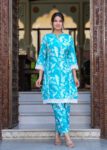 Trending leaves Print Cotton Kurta Trouser Set
