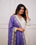Heavy Chanderi Suit Set for Women | Purple Lace Dupatta