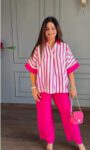 Premium Cotton Line Pattern Co-ord Set