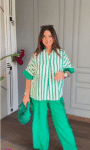 Premium Cotton Line Pattern Co-ord Set