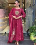 Embroidered Pitten Work Printed Cotton Kurta