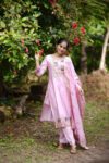 Elegant Pink Embroidered Silk Kurta Set with Dupatta